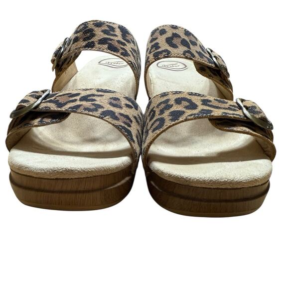 Dansko Womens EU 40 US 7 Sophie Leopard Print Suede Wedge Slide Sandals - Picture 3 of 9
